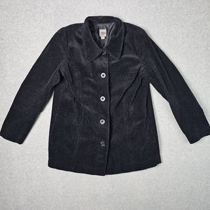 J. JILL Womens Boyfriend Jacket Blazer Oversized Size XS  CORDUROY Black Velvet